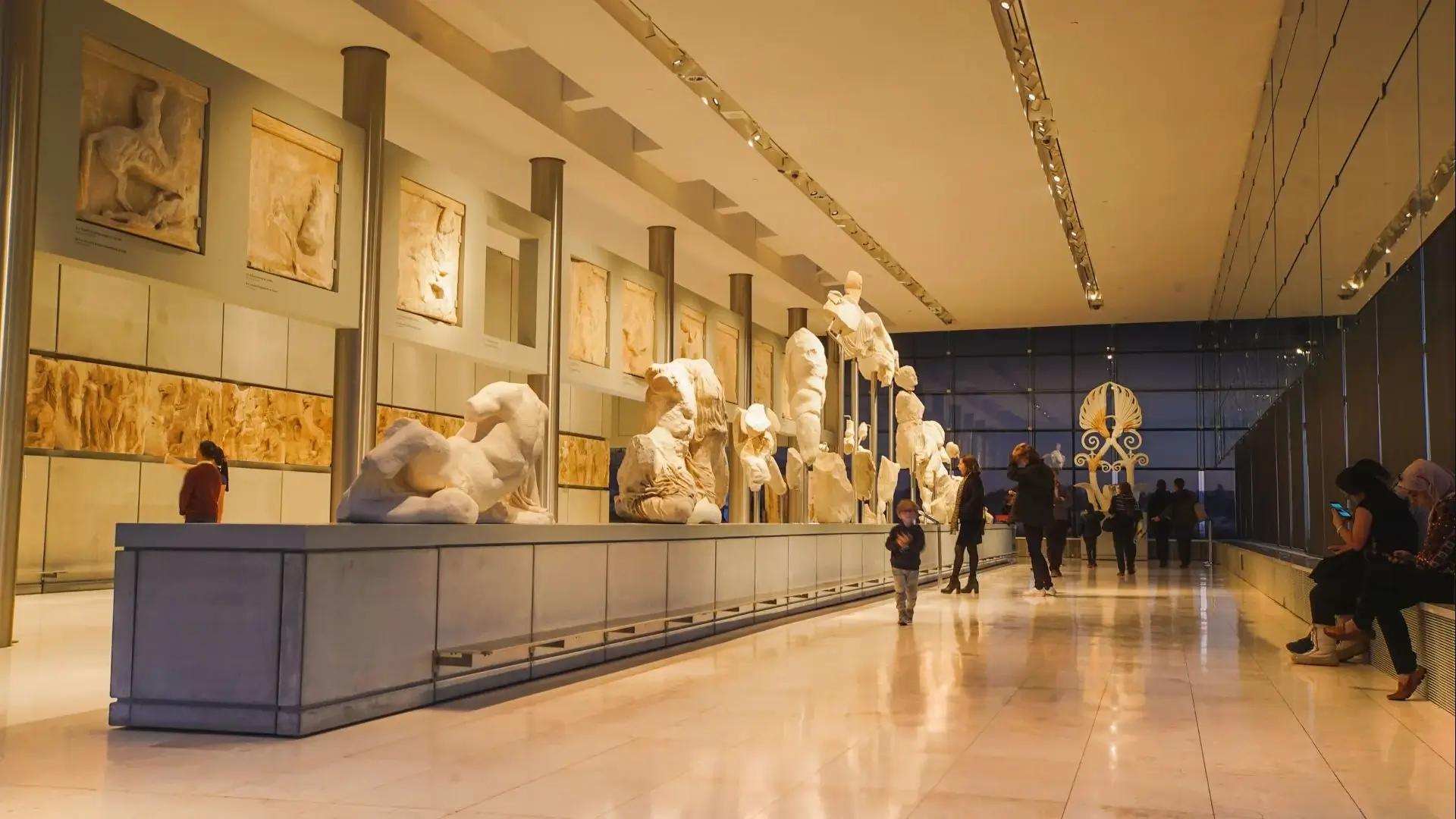 Stylized images of the Acropolis Museum